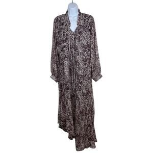 RELIGION LONDON Dress Womens Large Purple Chiffon Abstract Animal Whimsigoth